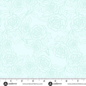 Color Me Pretty - Rose Bloom in Water by Stephanie Organes for Andover Fabrics