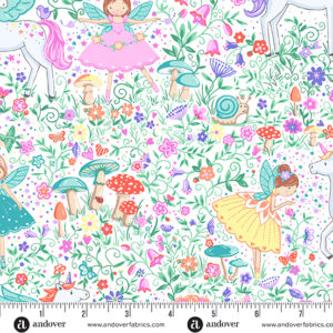 Fairy Dust - Magic Garden in White for Makower Fabrics