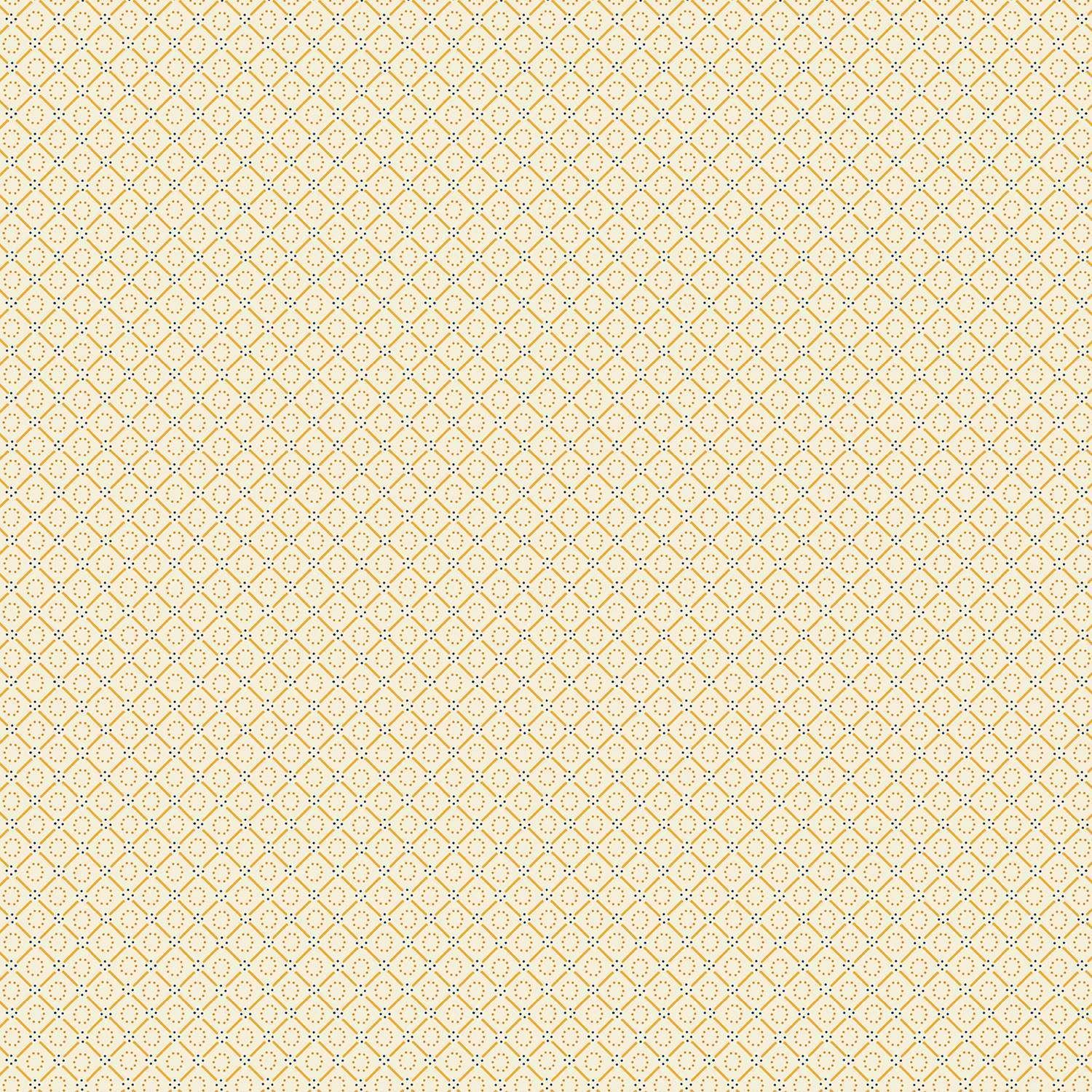 Indigo Cheddar - Circles in Diamonds Cream Andover Fabrics