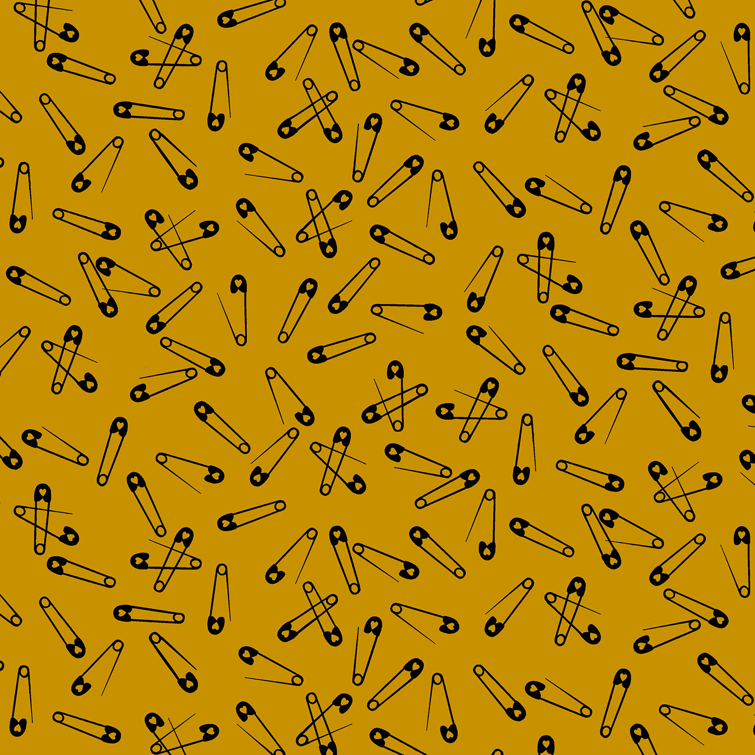 Iconic - Pins in Gold - Libs Elliott for Andover Fabrics