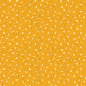 Indigo Cheddar - Swirly Dots Cheddar Andover Fabrics