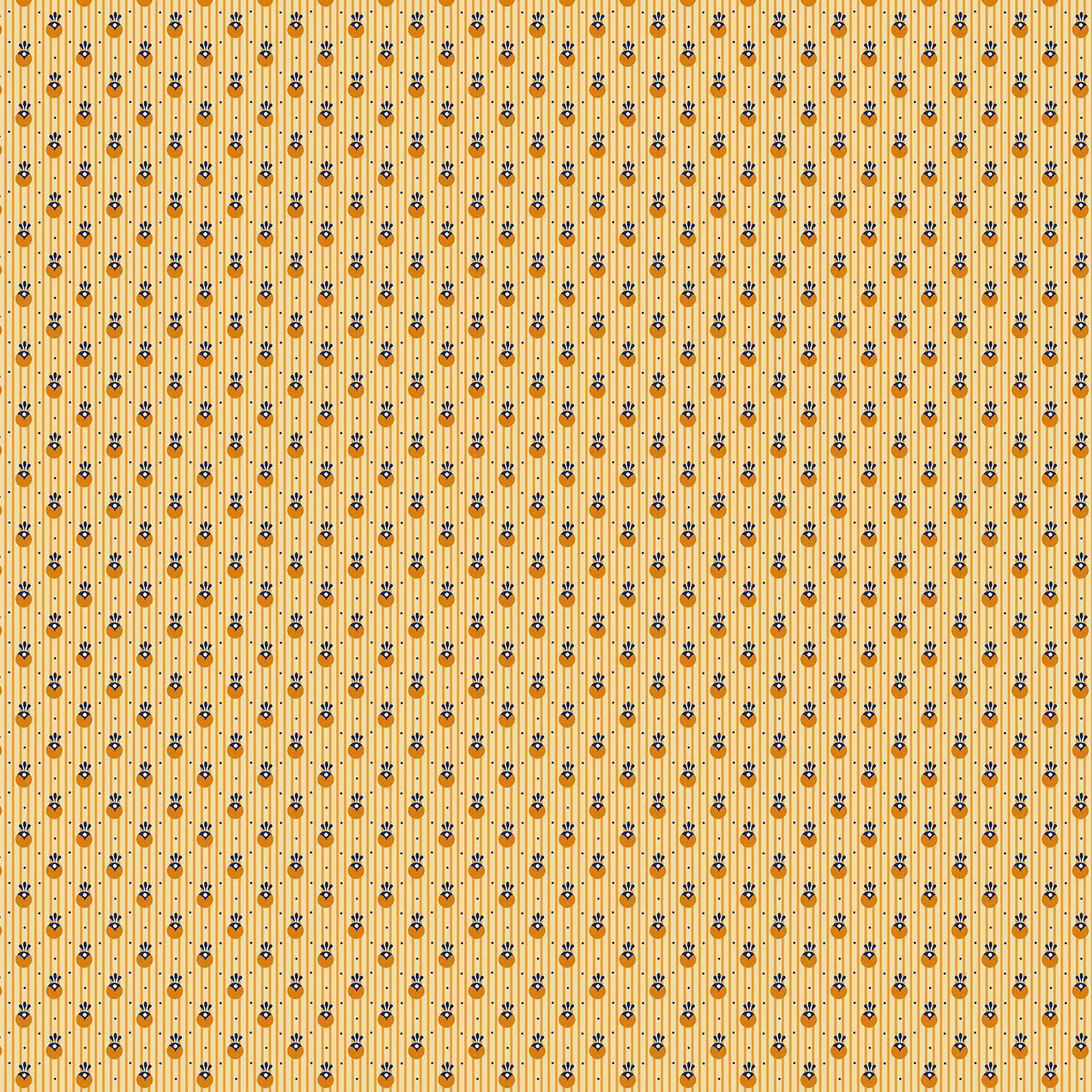 Indigo Cheddar - Pinstripe Circle in Cream Andover Fabrics