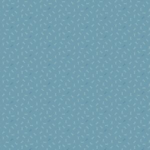 Sewing Bird - Scissors in Blue - Makower Fabrics