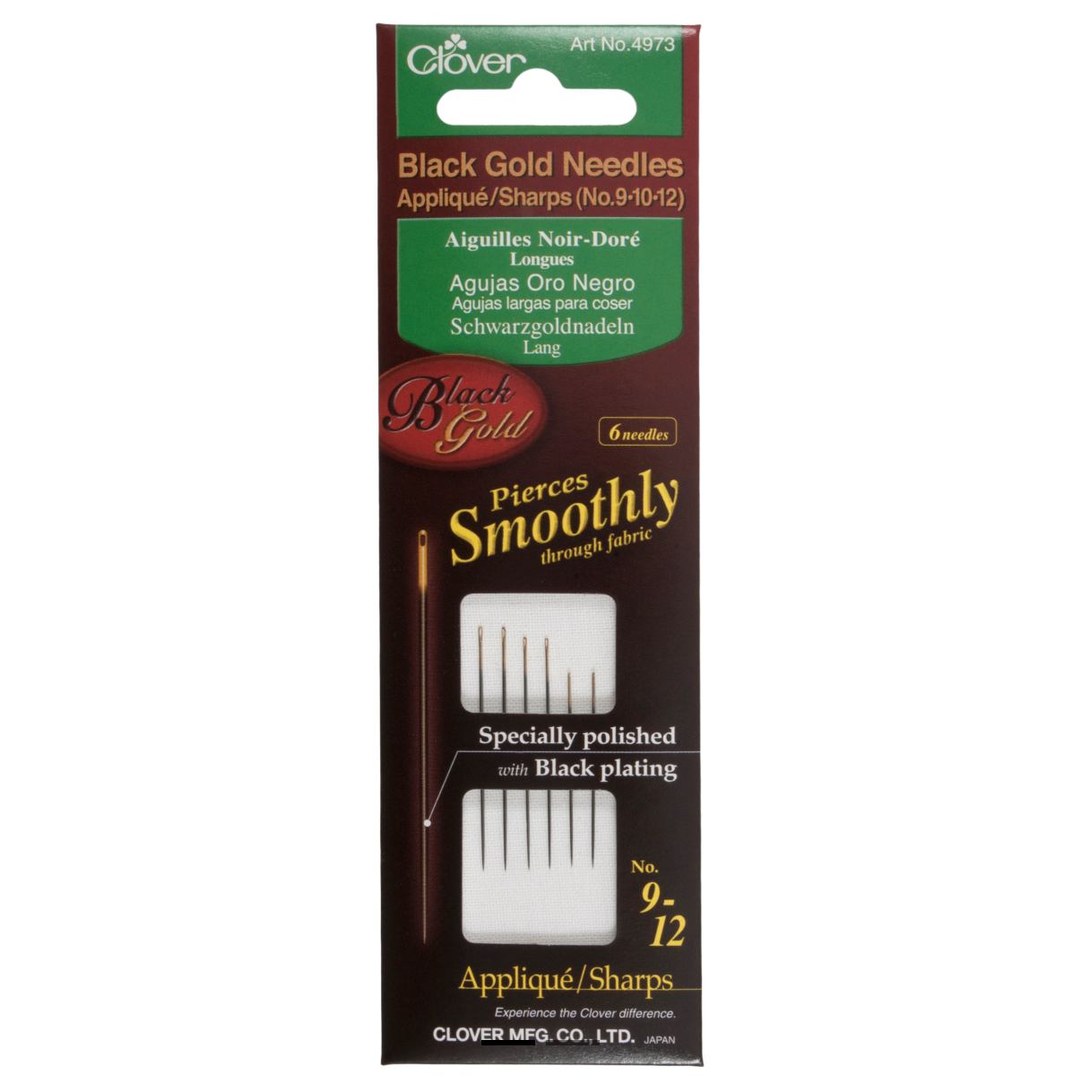 Clover Black Gold: Hand Sewing Needles: Appliqué Sharps: Assorted