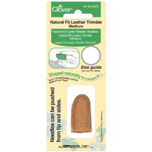 Clover Thimble: Leather Natural Fit: Medium