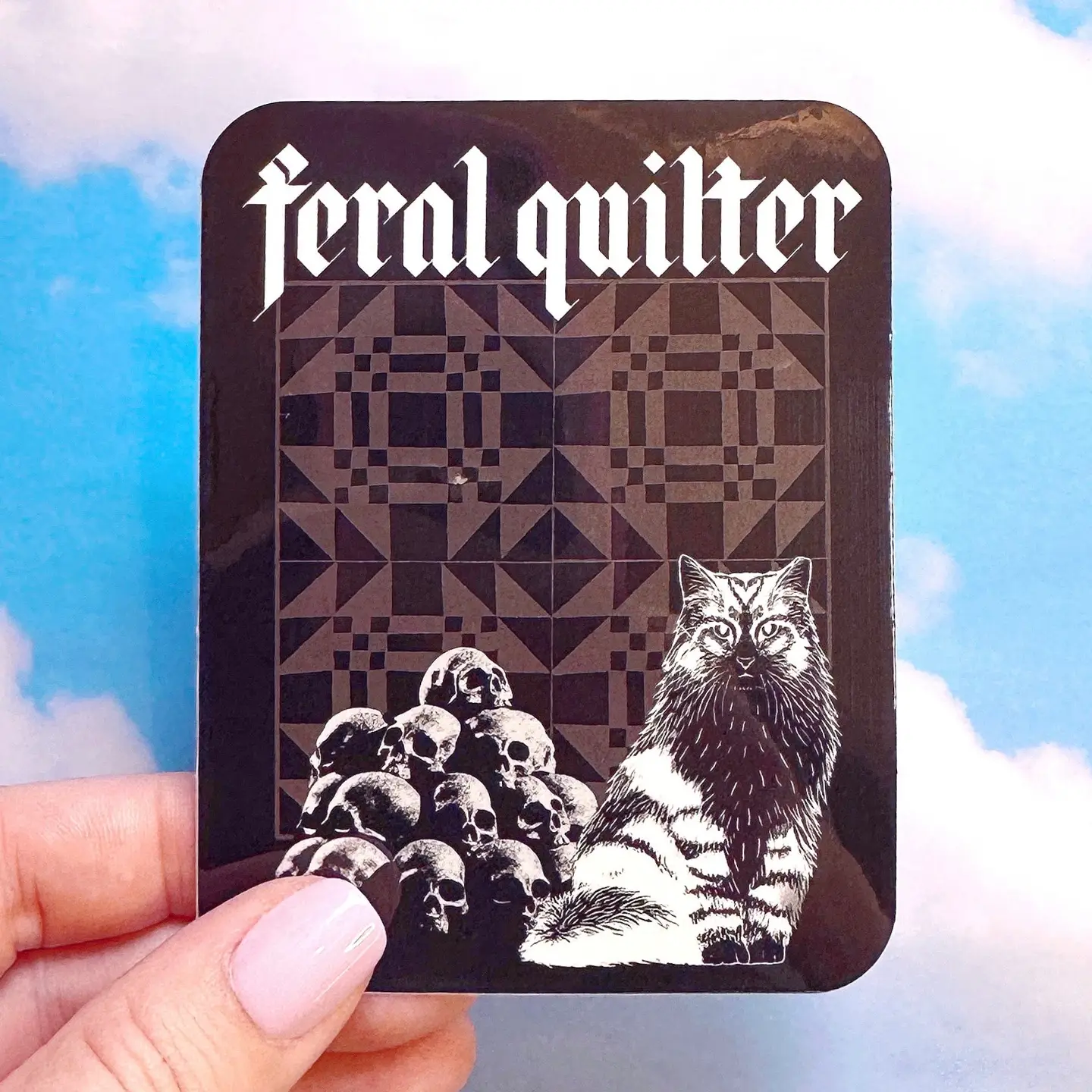 Feral Notions Feral Quilter Cat Sticker