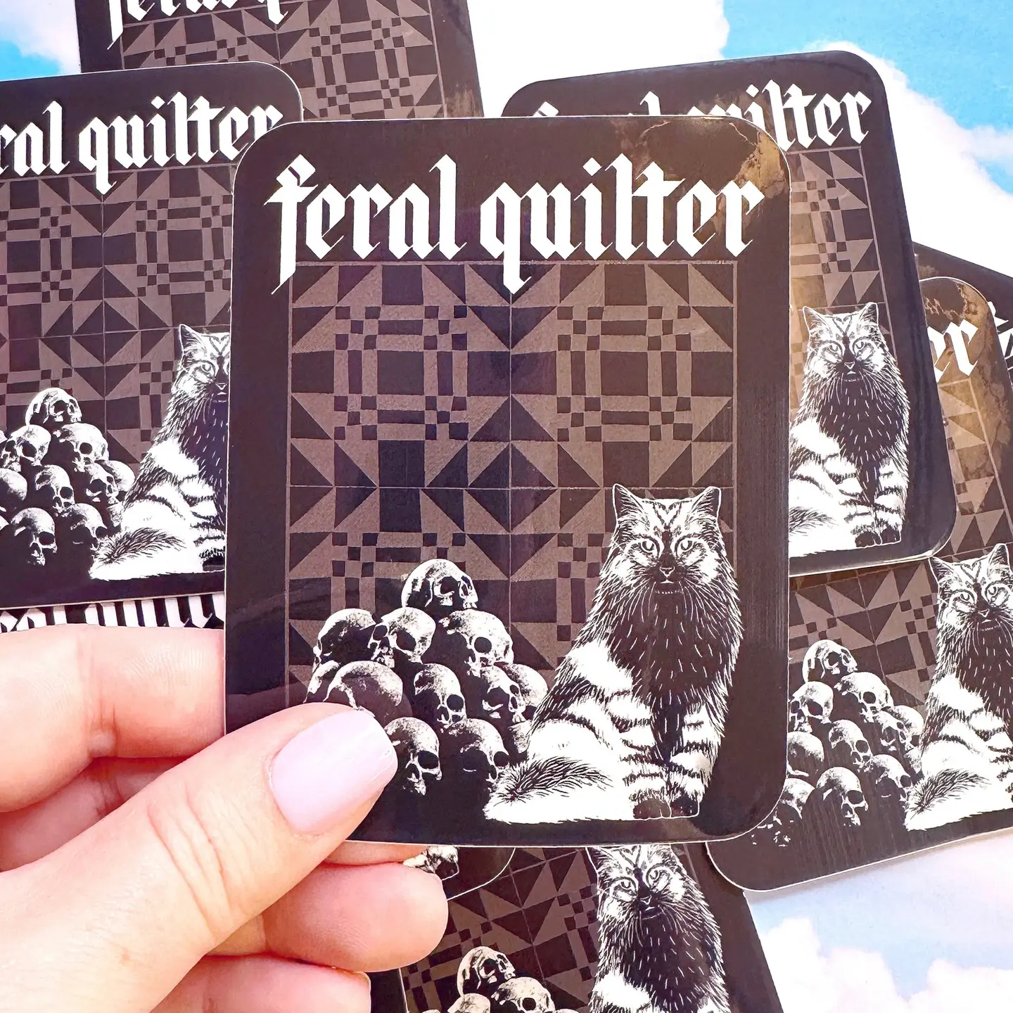 Feral Notions Feral Quilter Cat Sticker - Image 2