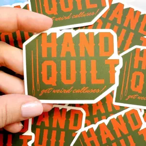 Feral Notions Hand Quilt: Get Weird Calluses! Sticker