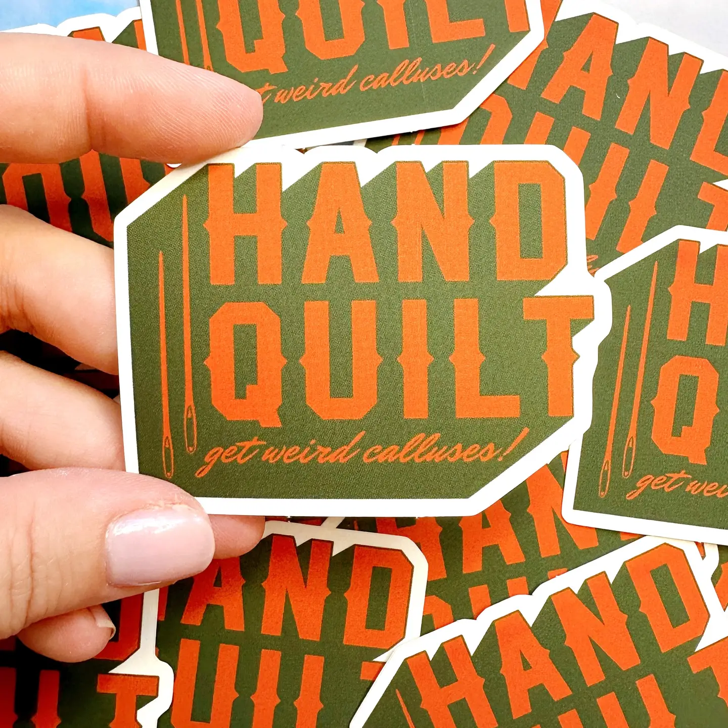 Feral Notions Hand Quilt: Get Weird Calluses! Sticker